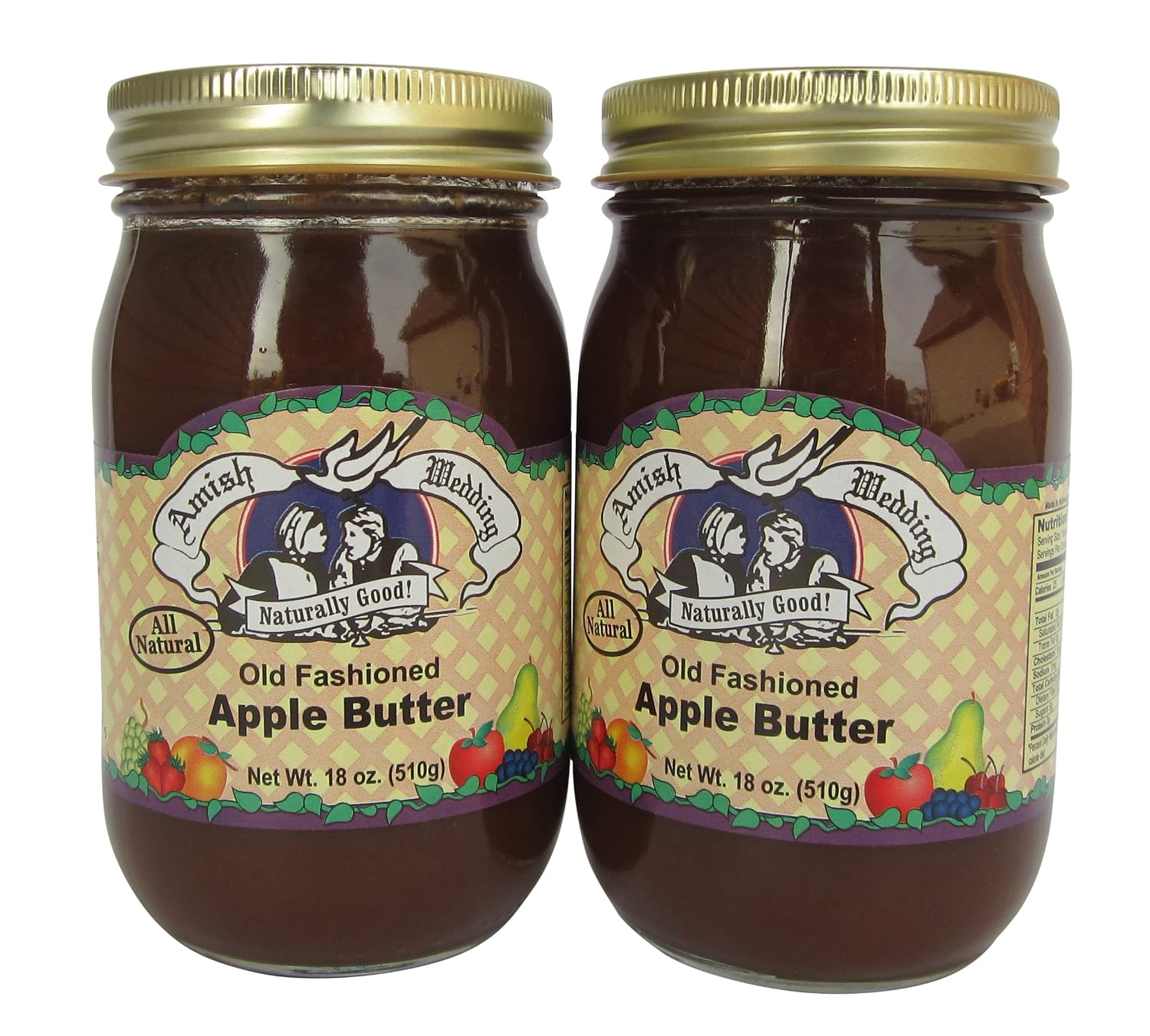 Amish Wedding All Natural Old Fashioned Apple Butter 18 Ounces (Pack of 2)