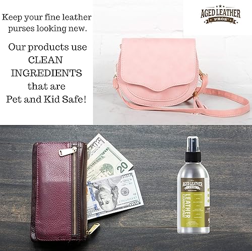 Miniatura 6 de Limpiador de cuero con pH equilibrado (8 onzas) para gamuza, nobuck y cualquier cuero  Protege bolsos, zapatos, chaquetas, sofás, interiores de