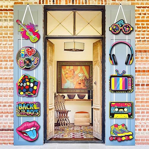 Decoraciones de fiesta de cumpleaños de los años 80, cartel retro de los años 80, cartel colgante de hip hop, cartel colgante, tema de regreso a los