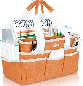  Craft Organizer Tote Bag Art Storage Caddy Orange