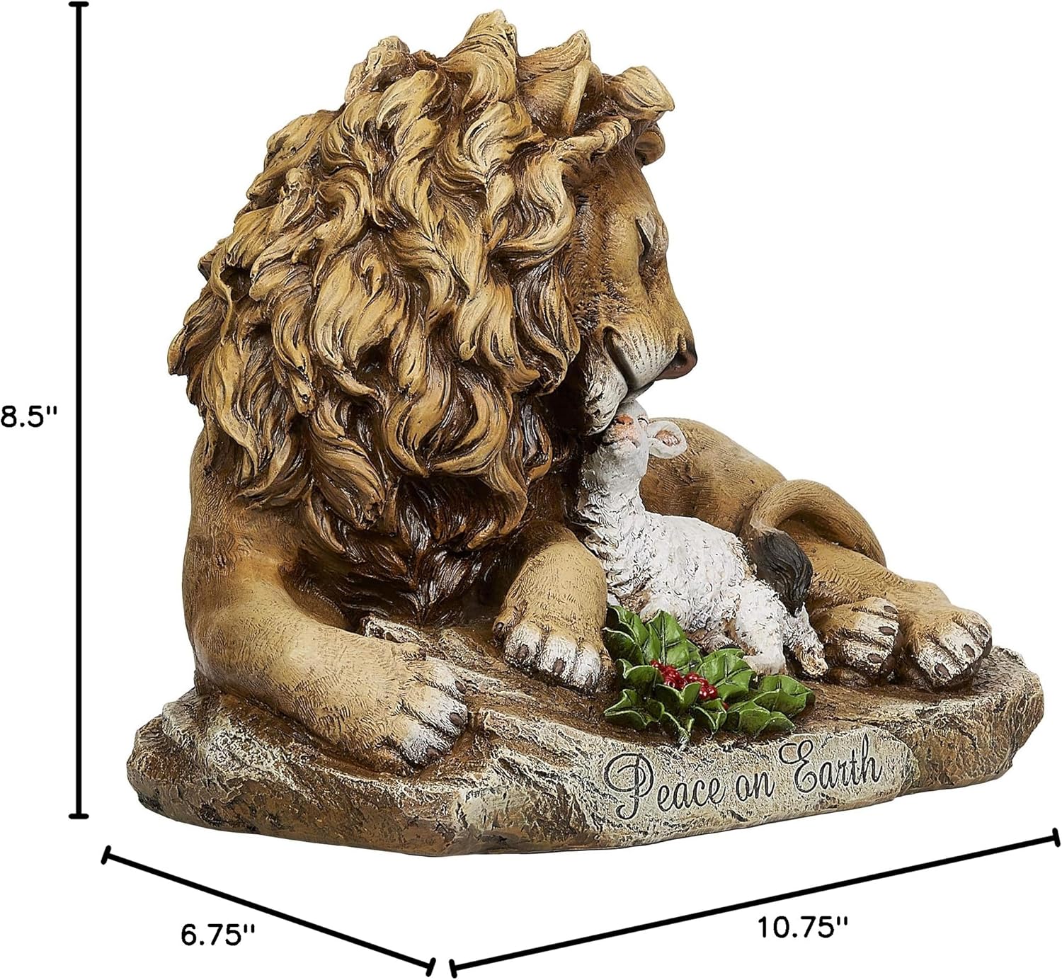 Joseph's Studio by Roman - Lion and Lamb Statue, 8.5" H, Christmas Collection, Resin and Stone, Decorative, Religious Gift, Durable, Long Lasting