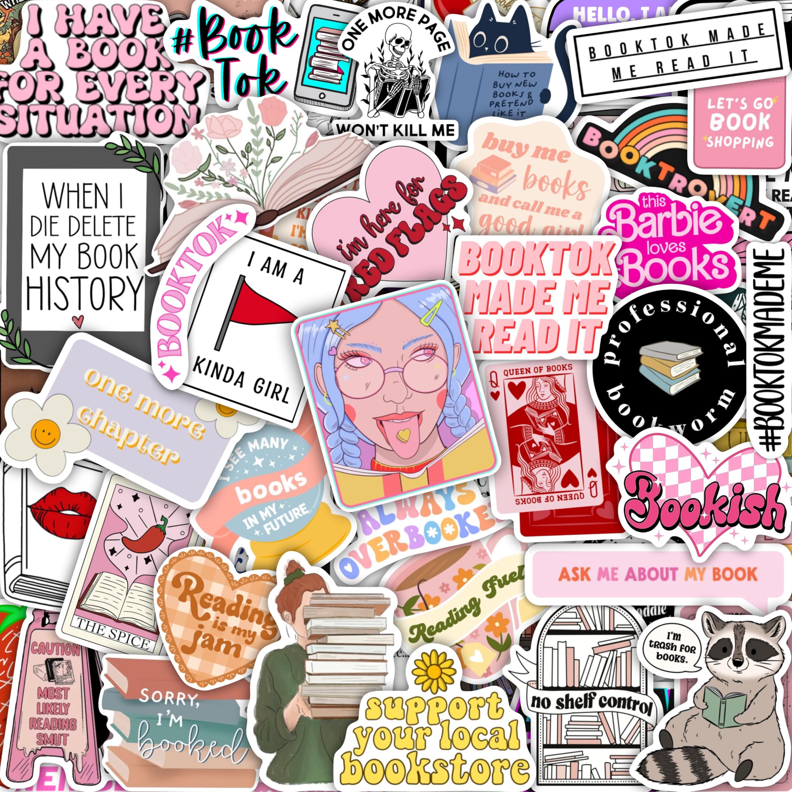 BulbaCraft 100Pcs SMU_tty Book Stickers - Spicy Book Stickers, Bookish Decals for Adults, Gifts for Women & Men