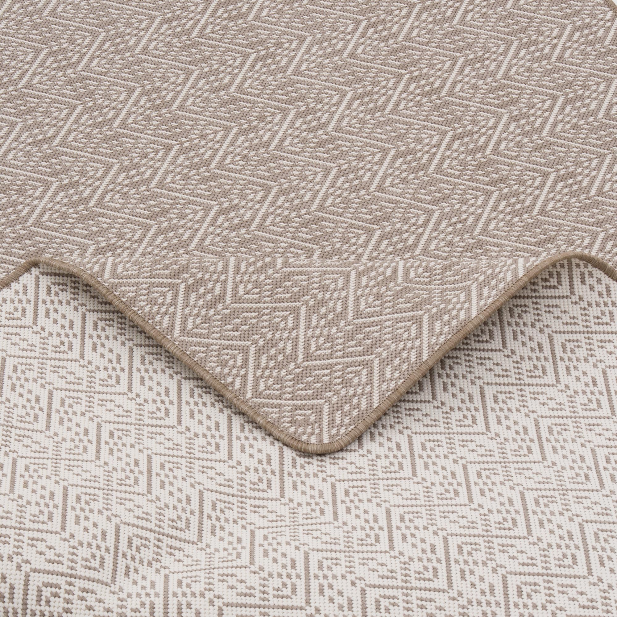 Snapstyle Tapis d’intérieur et d’extérieur Cape Cod Taupe Trend – Réversible, résistant aux UV et imperméable – Idéal pour Balcon, terrasse et Couloir