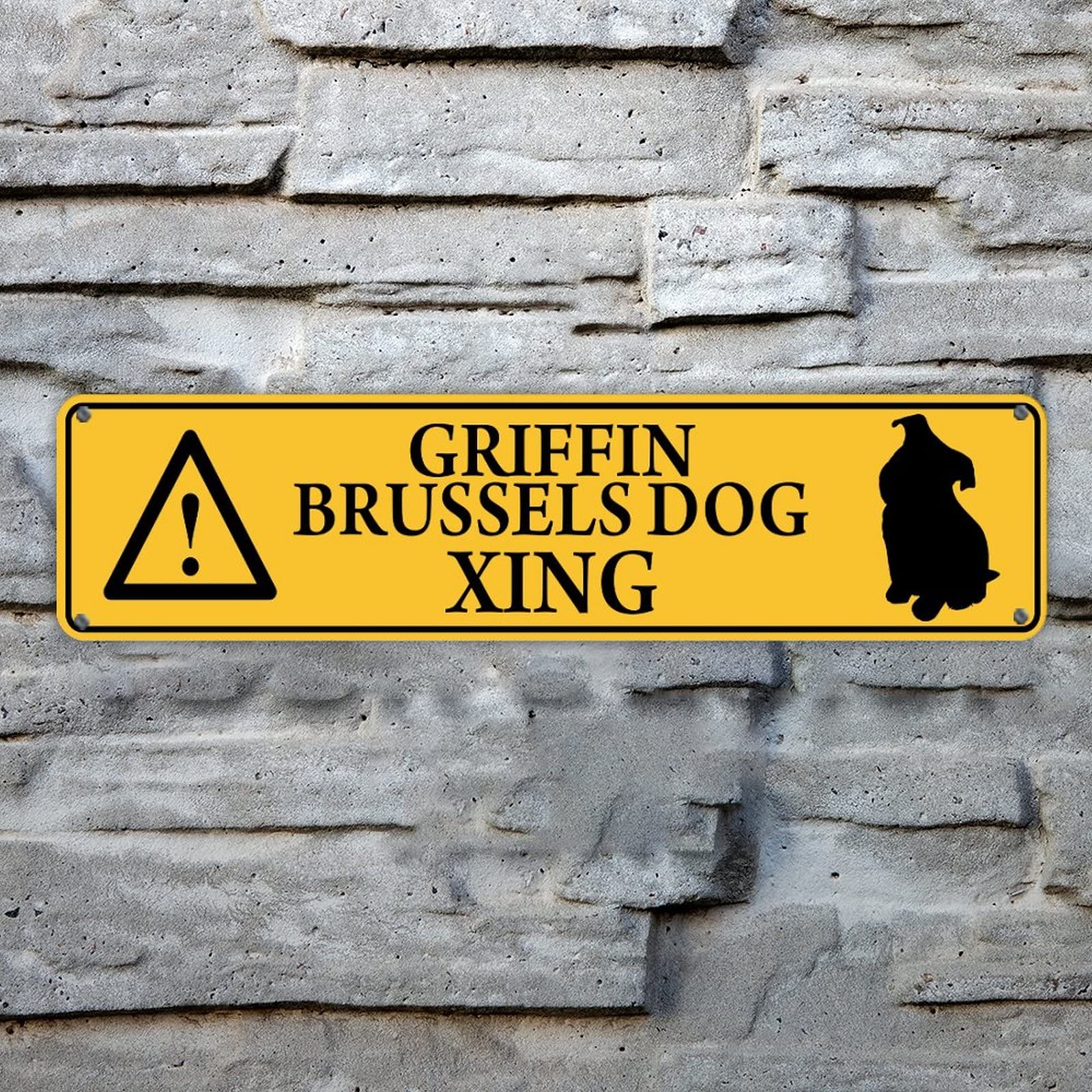 Panneau d'avertissement Griffin Brussels résistant en étain pour sécuriser l'accès maison