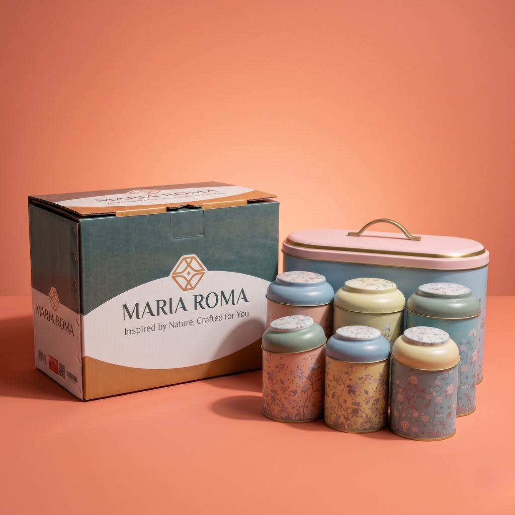Amazon.com: MARIA ROMA 7 Pcs Bread Box Set for Kitchen Countertop
