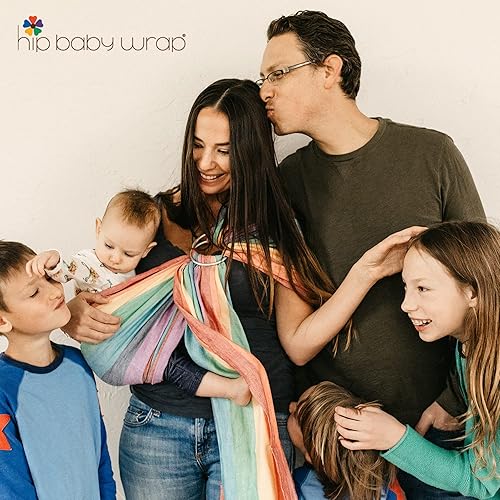 Miniatura 10 de Hip Baby Wrap - Portabebés para bebés y niños pequeños - Portabebés de algodón suave y duradero para bebés de 8 a 35 libras - Cómodo, versátil para