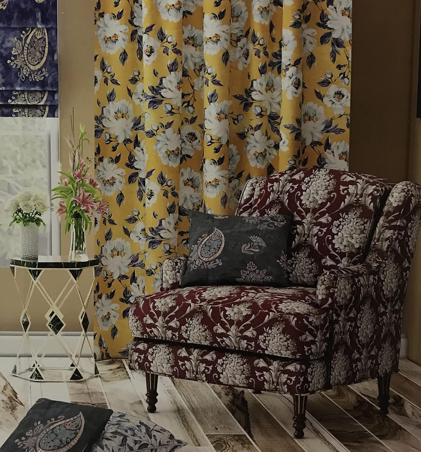Soft Velvet Fabric Paisley Design Digitally Printed Material for Upholstery, Window Treatments Cushion Dining Chair Cover Craft - Width 54 inches - Fabric by The Yard - Green