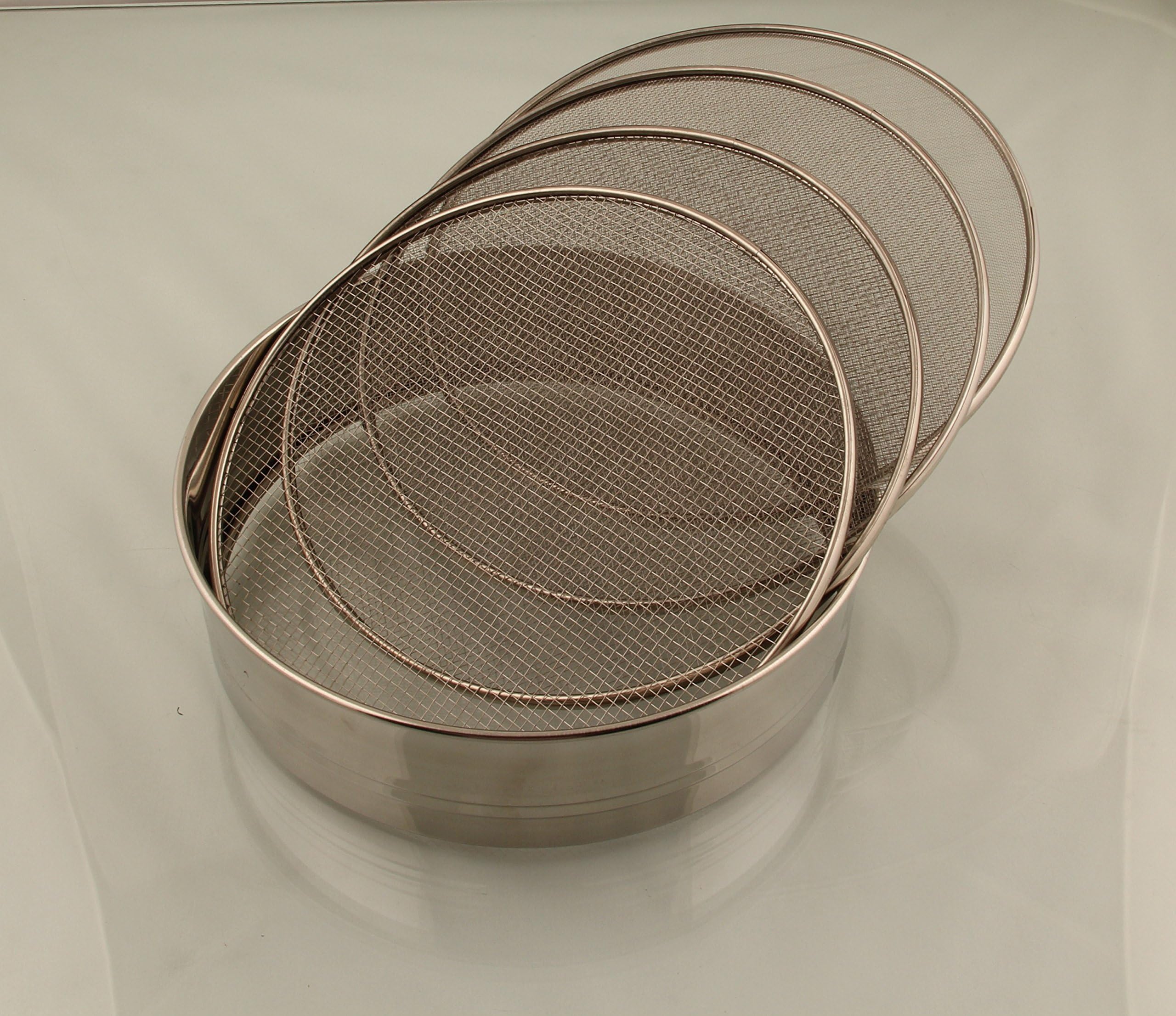 Mayur Exports Stainless Steel Aata chalni with 4 net, 5 piece set