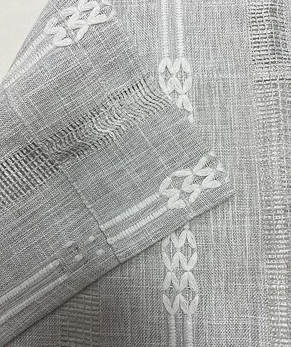 Miniatura 4 de GOHD - Cortinas de cocina con borlas, estilo bohemio, jacquard, con borlas, para baño, 3 tamaños, 100% poliéster (36 pulgadas, gris)