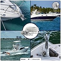 Vista 6 de Five Oceans Cadena y cadena de anclaje de molinete, cuerda de anclaje empalmada a mano y kit de cadena, cuerda de nailon de 3 hebras, cadena