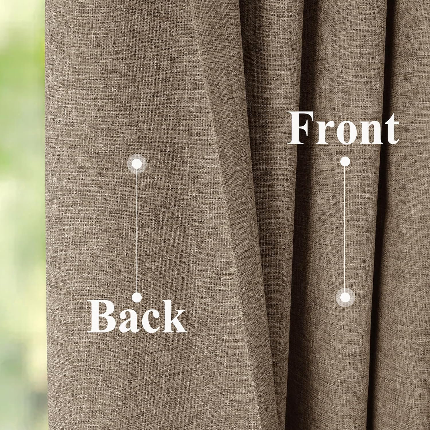 Frelement Full Light Blocking Room Separating Divider Linen Curtains with Tiebacks, Privacy Partition Separator Drapes, Grommet Top Curtain for Doorway 1 Panel, 100" Wx102L, Taupe