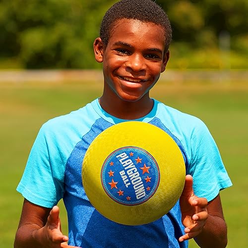 Miniatura 10 de Franklin Sports Pelotas de patio de juegos para niños, pelotas de goma + pelotas de juegos para niños, ideales para dodgeball, kickball, 4 juegos