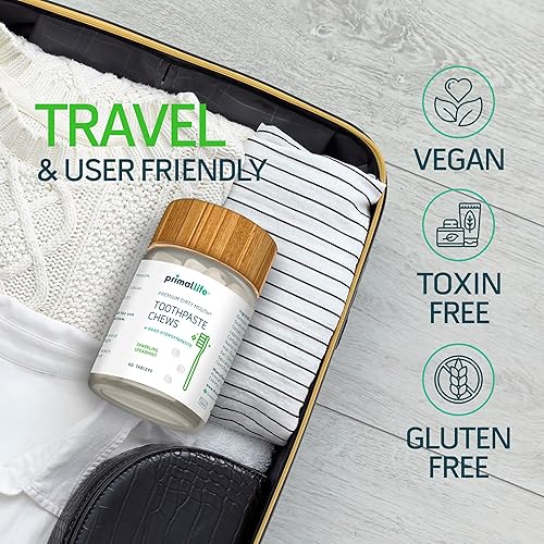 Miniatura 4 de Primal Life Organics Pasta de dientes masticables de boca sucia prémium Tabletas de pasta de dientes blanqueadoras con nano-hidroxiapatita para