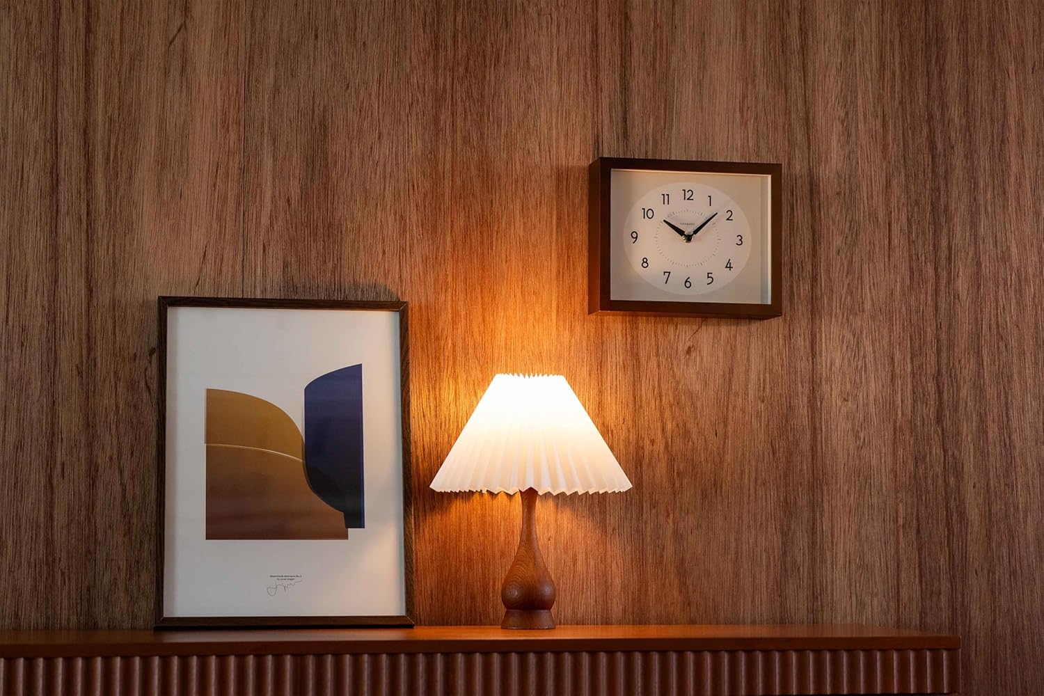 Wall Clock Desk Clock Japanese Handcrafted Solid Wood Clock Silent Non-Ticking Battery Operated Modern Decorative for Living Room Bedroom Office HINOKI Clock CH-071 (Dark Brown)