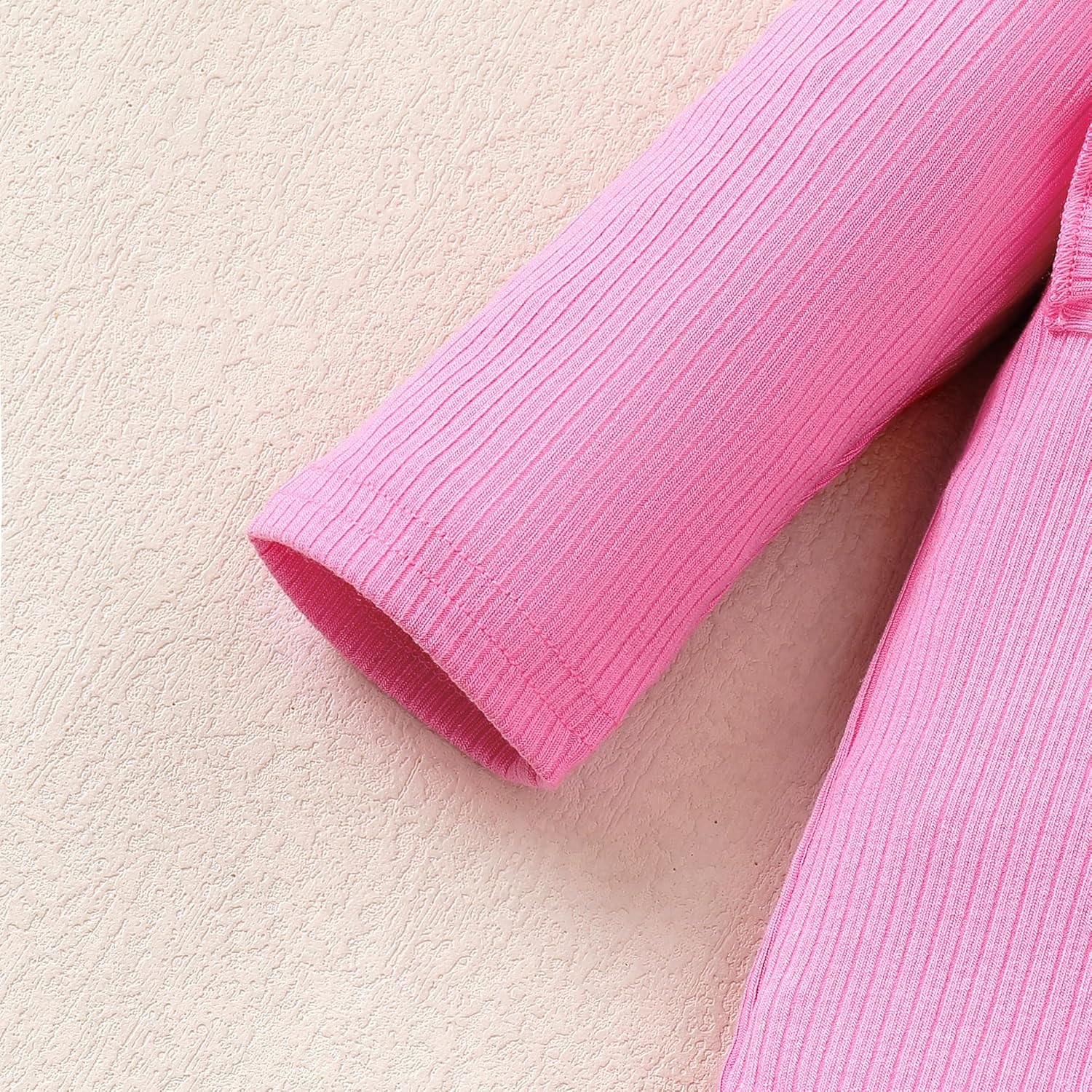 0-24M Infant Ribbed Romper Baby Girls Knit Ruffle Bodysuit Toddler Girl Solid Color Jumpsuit Holiday Shirt Tops - Image 5