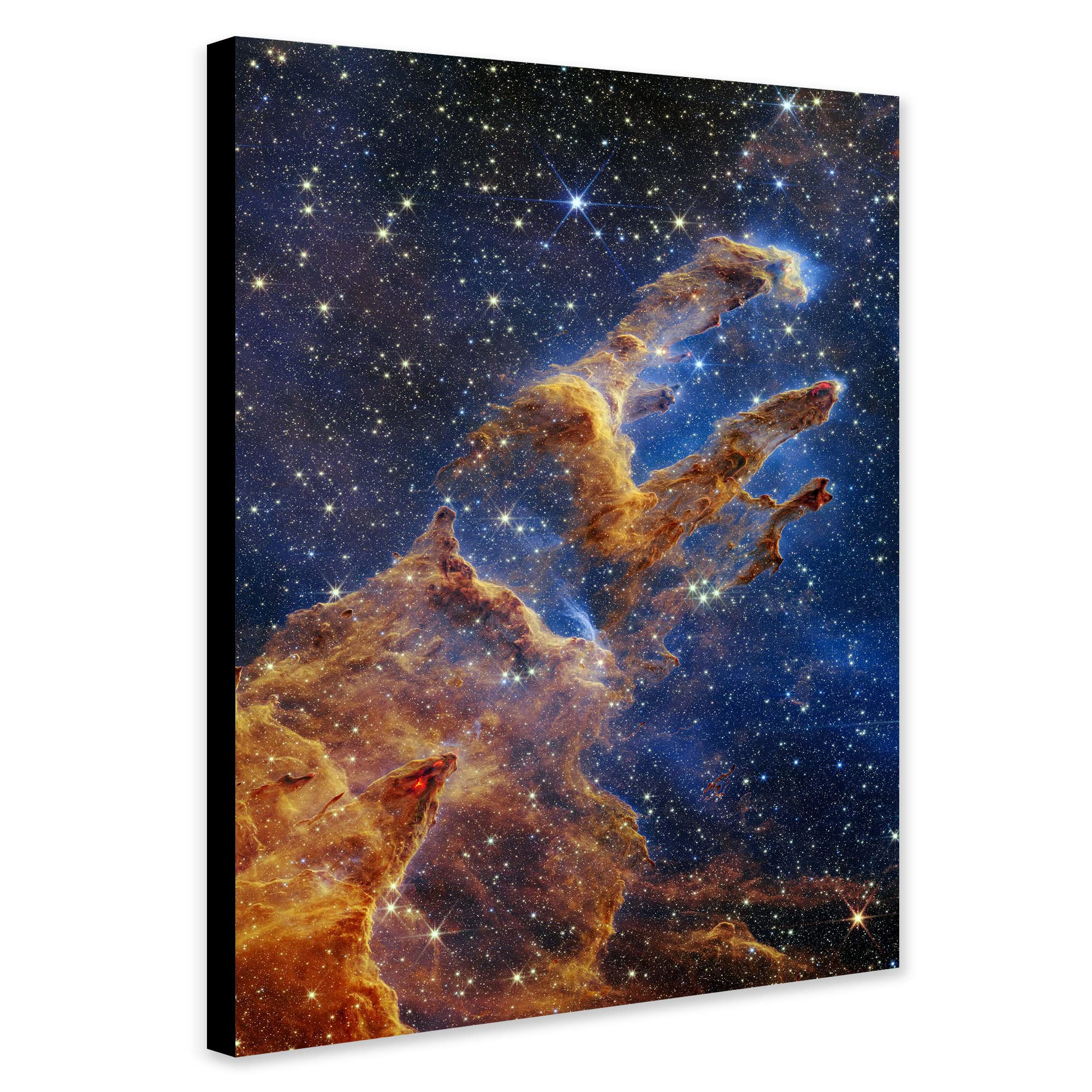 Pillars Of Creation - NASA’s James Webb Space Telescope - Canvas Wall Art Framed Print - Various Sizes (A1 32" x 24" Inches)