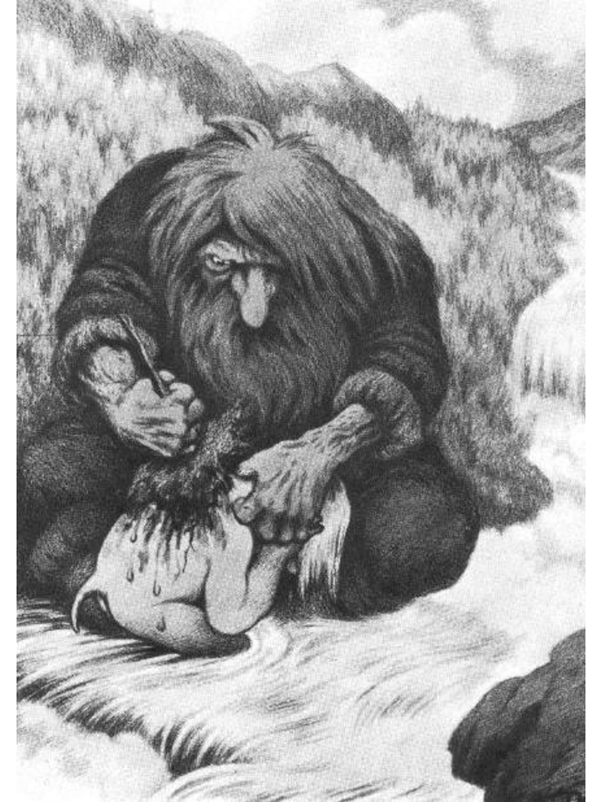 Troll Som Vasker Ungen Sin by Theodor Severin Kittelsen