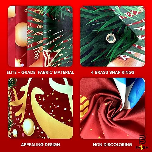 Miniatura 4 de Cartel de Feliz Navidad extragrande de 6 x 4 pies, decoraciones de Navidad rojas y doradas, decoraciones de fiesta de Navidad, fondo de fotos,