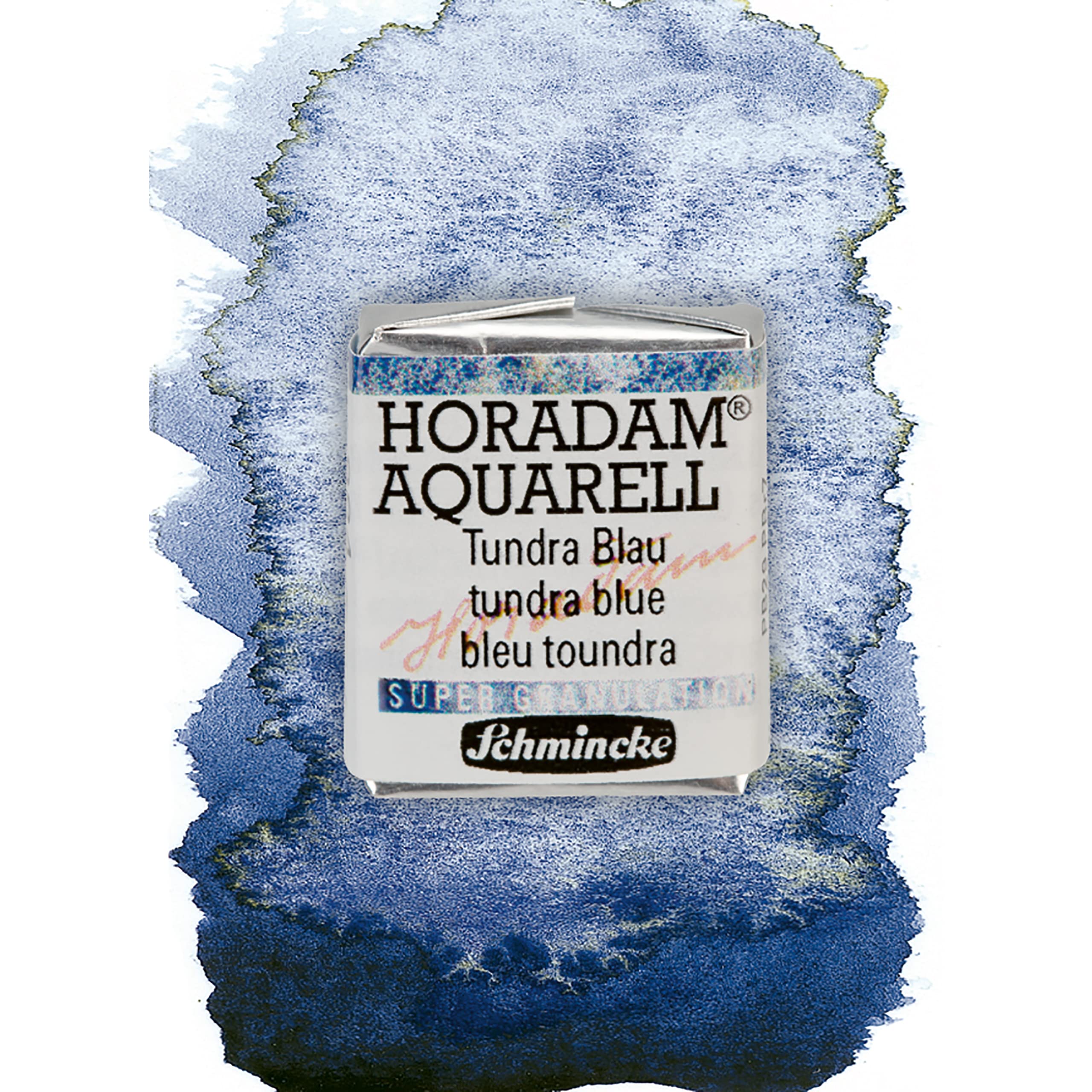 Schmincke - HORADAM® AQUARELL, Super Granulation, 14 984 044 Tundra Blue, 1/2 Pans, Very Strong granulating Colors, Finest, Super granulating Watercolors