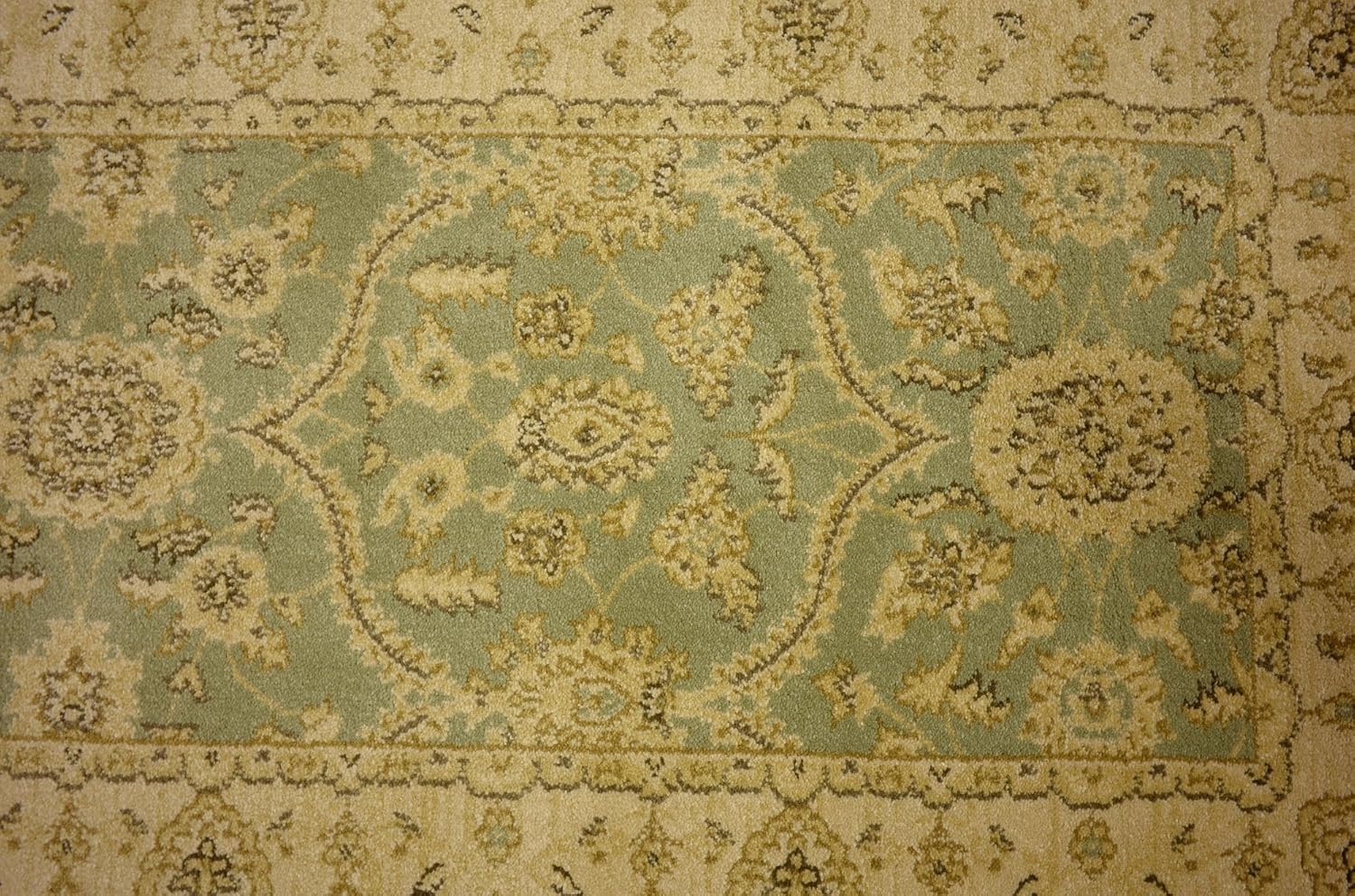 Unique Loom Edinburgh Collection Classic Oriental Traditional French Floral Country Inspired Design Area Rug (2' 7 x 10' 0 Runner, Light Green/ Beige)