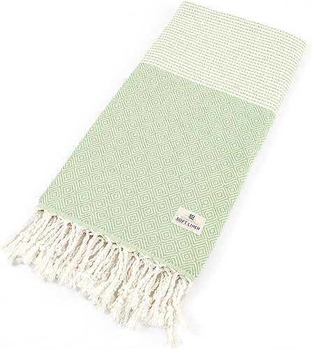 Miniatura 5 de American Soft Linen, Turkish Peshtemal - Toallas turcas de playa Peshtemal de 40 x 70 pulgadas, 100% algodón de secado rápido, para campamento,