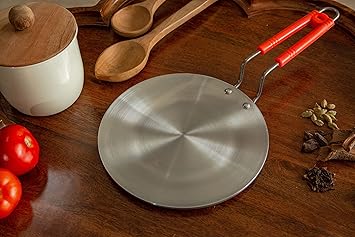 Tikmarc Aluminum Concave/Paratha/Roti Tawa with Riveted Handle - Multipurpose(Induction Base) and Gas Stove Friendly