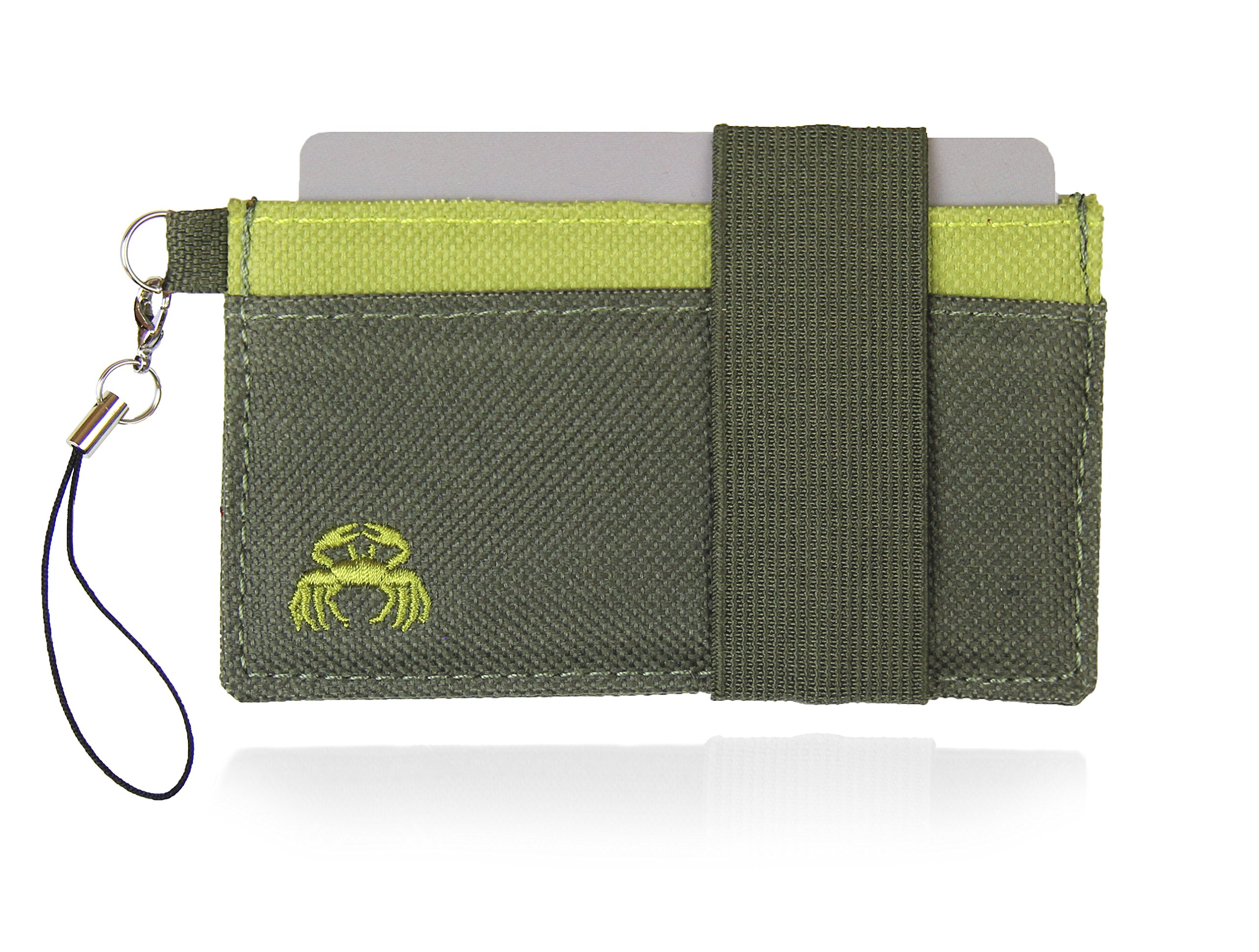 Crabby Wallet - Thin Minimalist Front Pocket Wallet - Credit Card Holder - Small Travel Wallets - Compact Wallets For Men and Women - Carry Cards, Cash, Phone, Keys- Secure Canvas Wallet - Scipio,