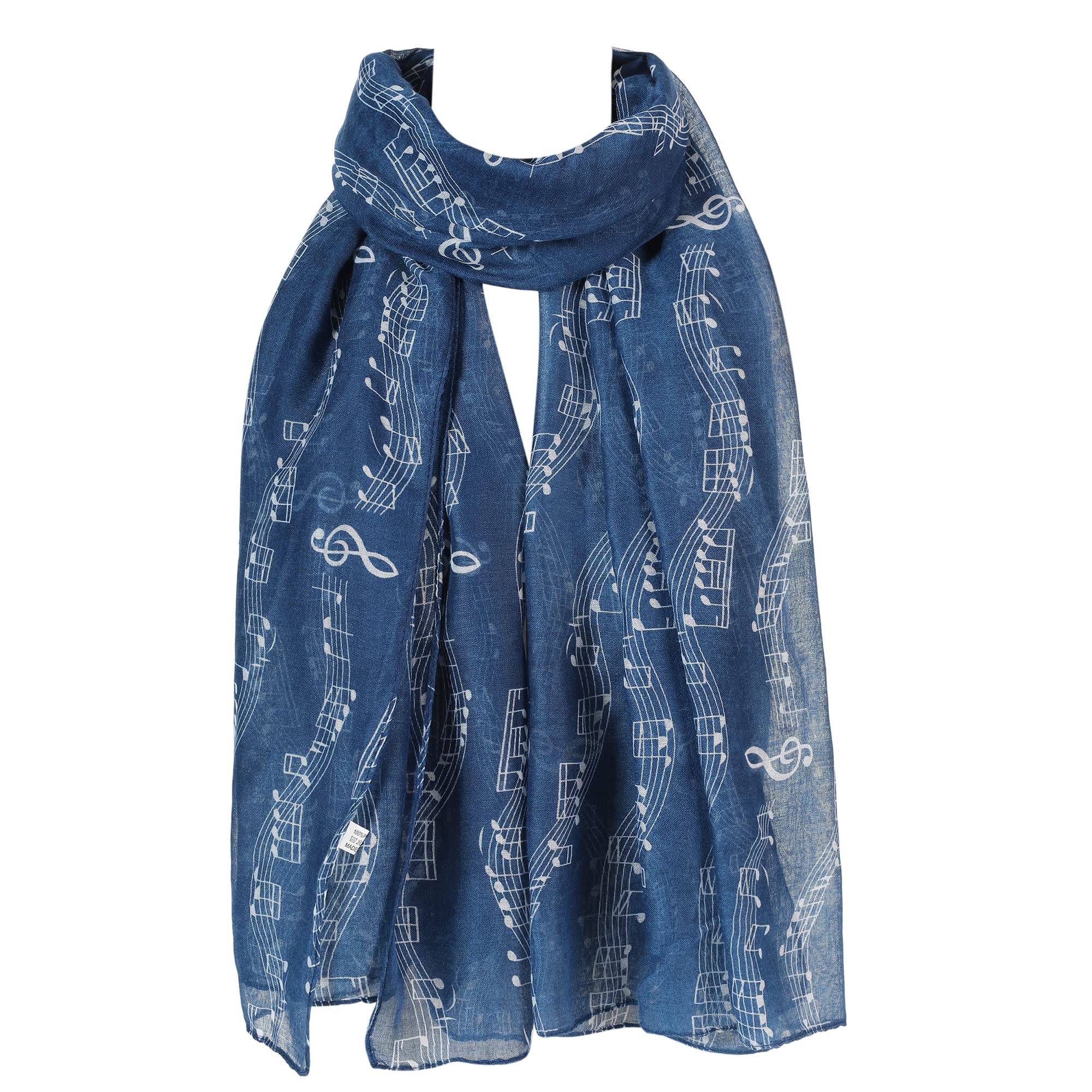 London Scarfs Women's Navy S Lovely And Soft Music Note Print Scarf (Navy)