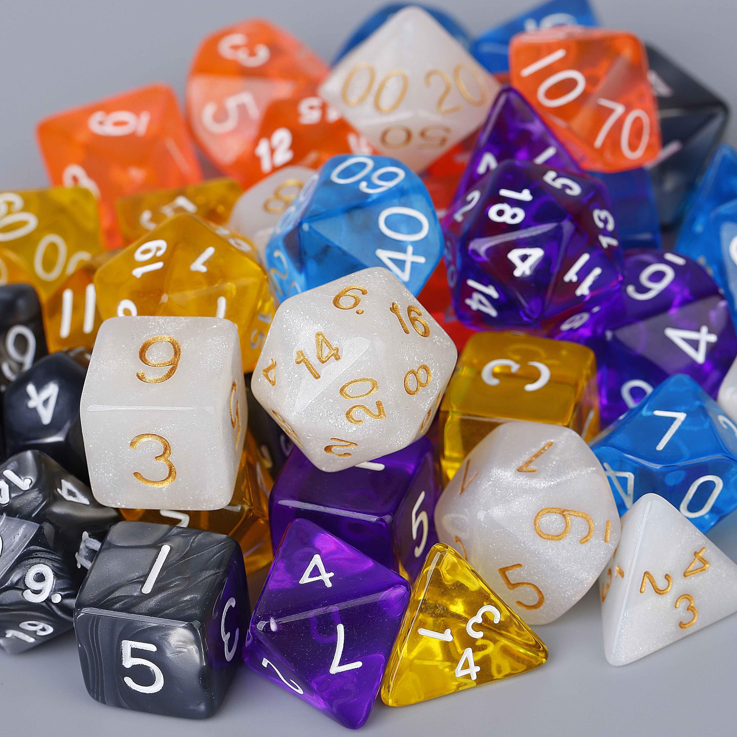 Dadi Poliedrici Dadi da Gioco 42 Pezzi per RPG Dungeons e Dragons Pathfinder Gioco da Tavolo with 6 Velluto Borse