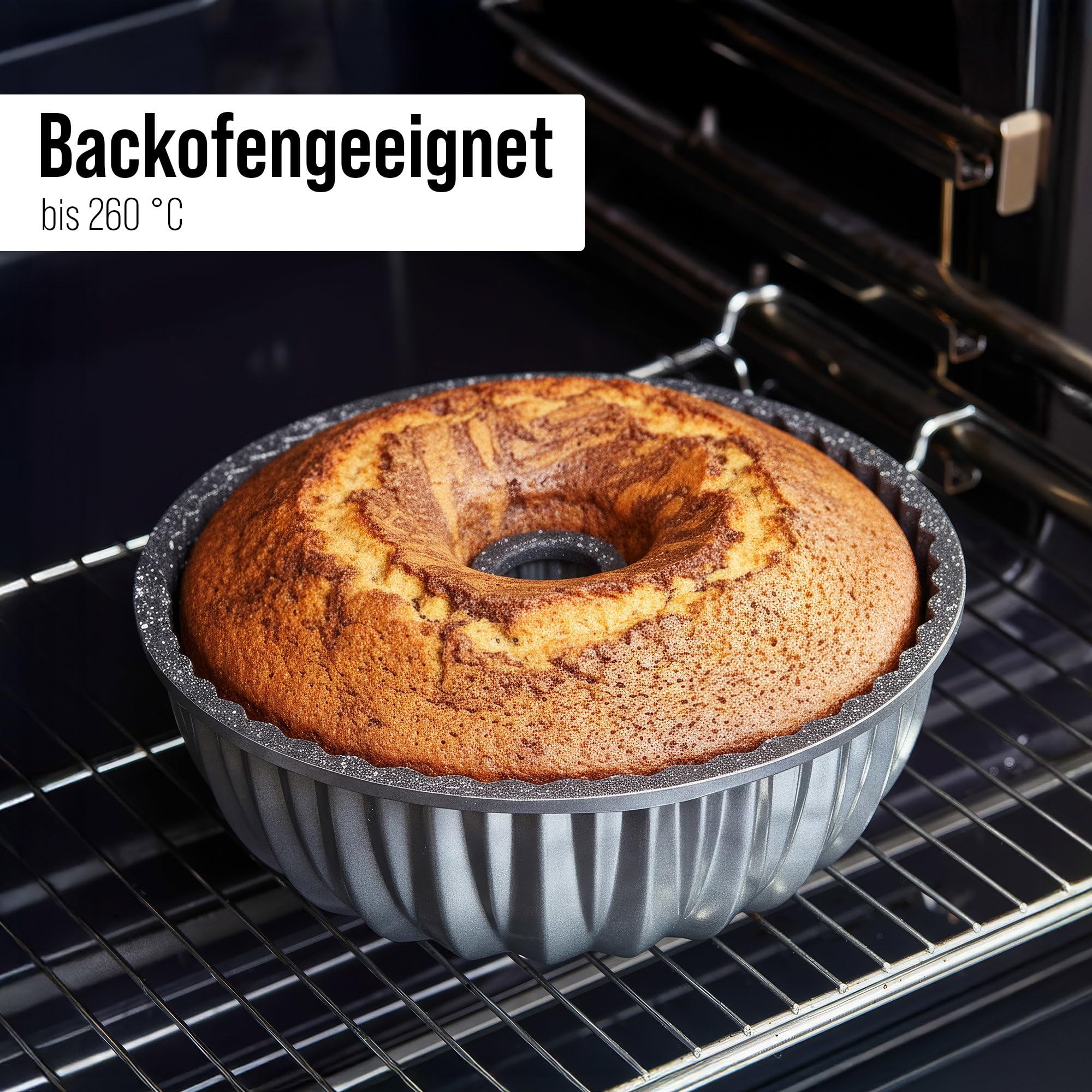 STONELINE® Gugelhupf Backform, 24,5 cm, Aluguss, Antihaftbeschichtung mit echten Steinpartikeln, Kuchenform