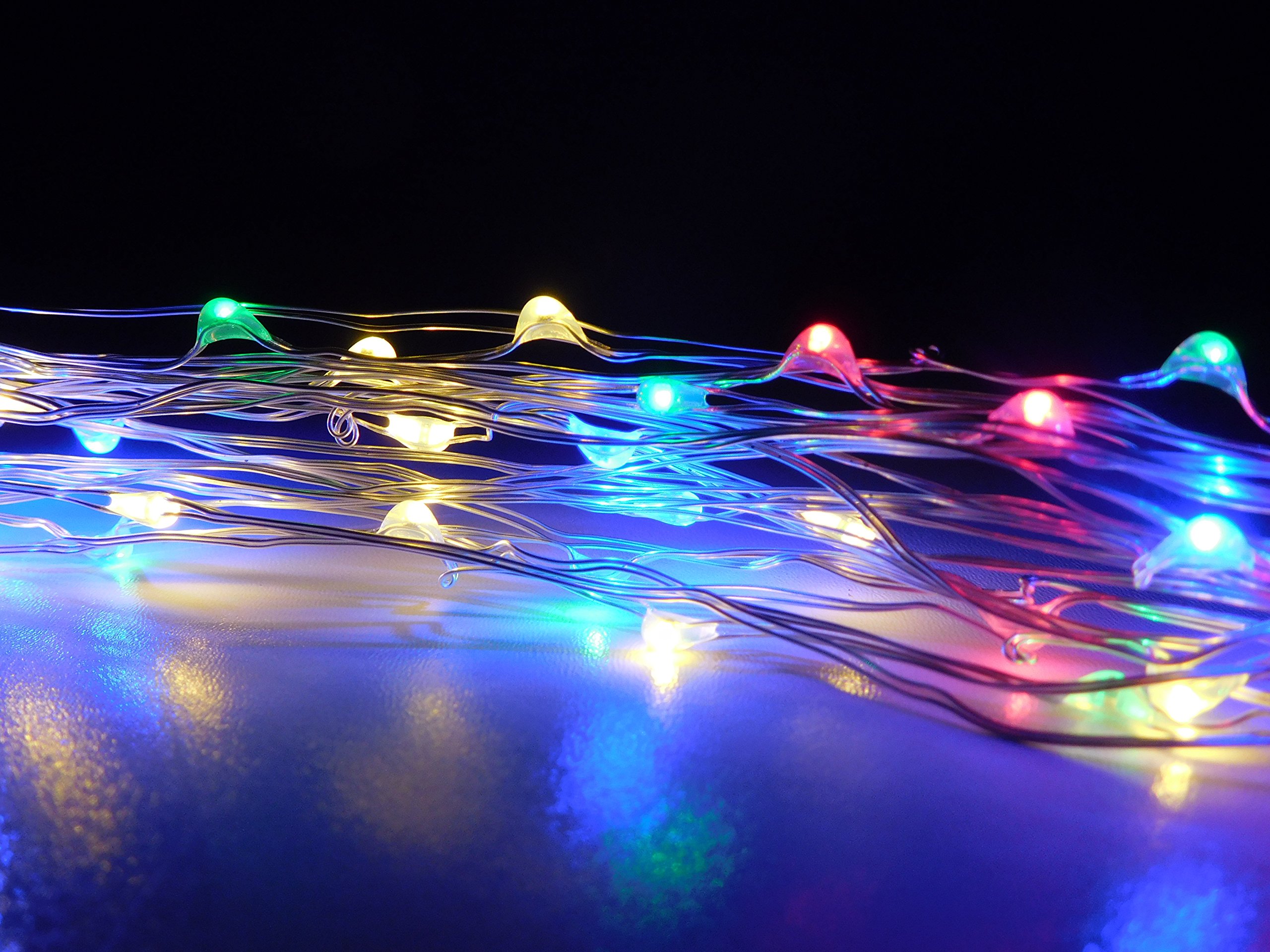 Christmas Concepts Silver Christmas Concepts® 50 Multi Led Battery Operated Copper String Lights 3M (9.9Ft) - Christmas Lights - Christmas Decorations