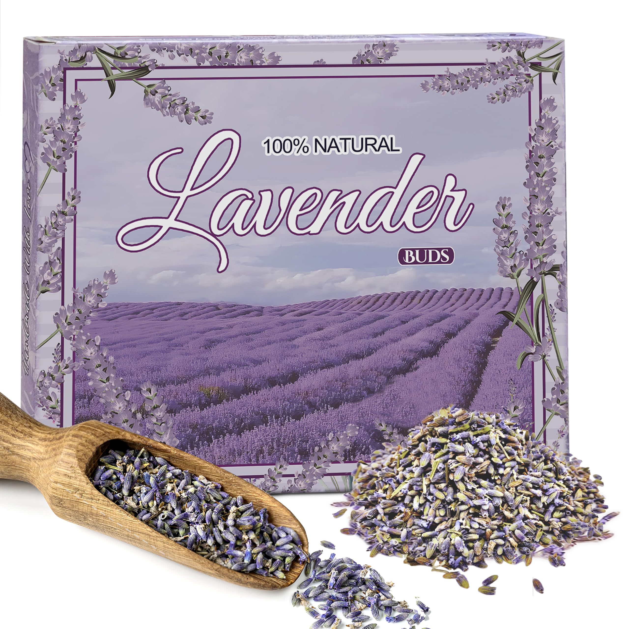 Cedar Space Dried Lavender Flower Buds Organic Lavender Flowers - Natural Premium Grade. Dried. Perfect for Tea, Lemonade, Soap, Baking, Baths. Fresh Fragrance
