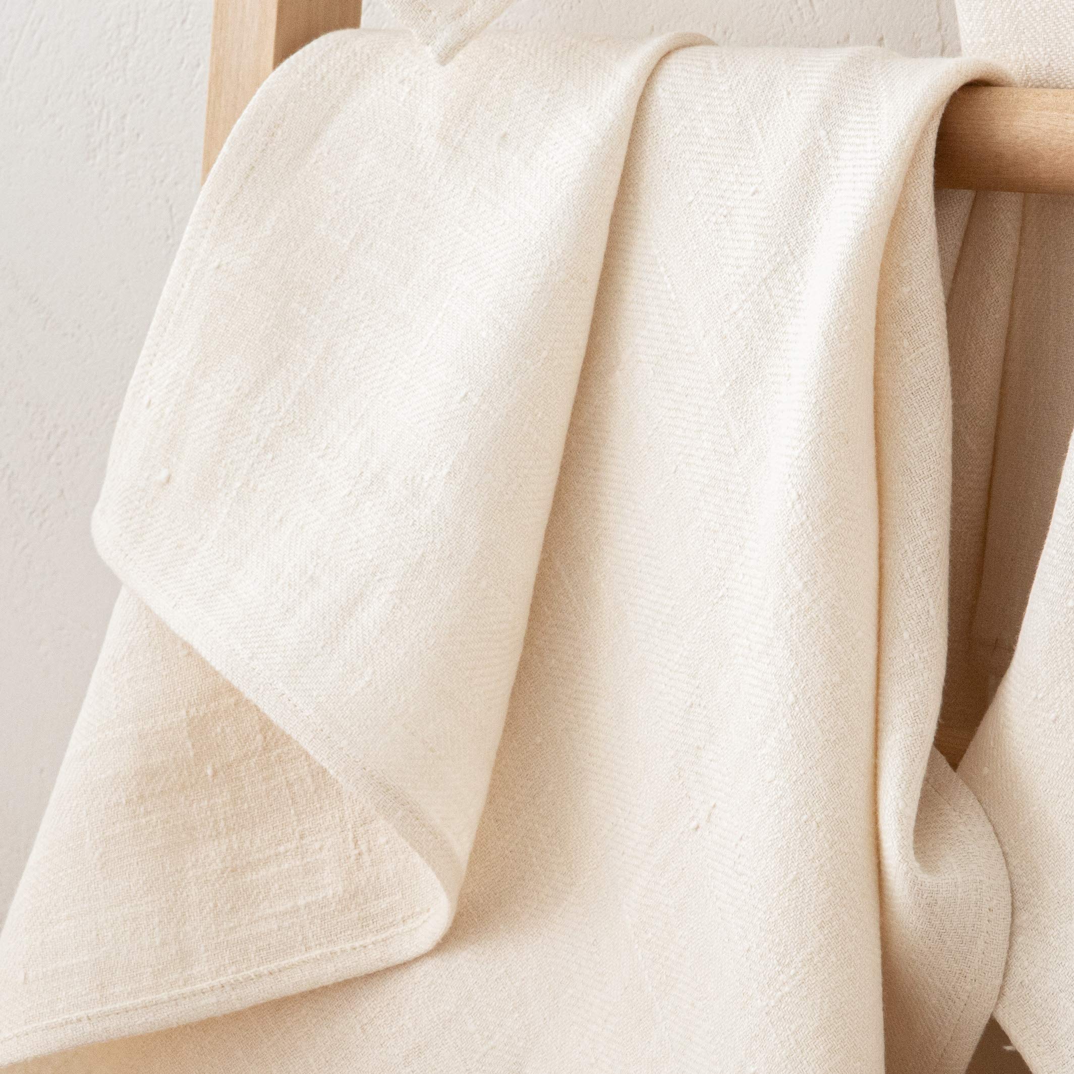 LinenMe Juego de Toallas de ba?o de Lino en Color Crema Modelo Lara 2 Toallas Grandes y 2 Toallas de Mano, Hecho en Europa, Ropa de baño, Ropa de Cama Europea, Lavado a máquina, Super Absorbente