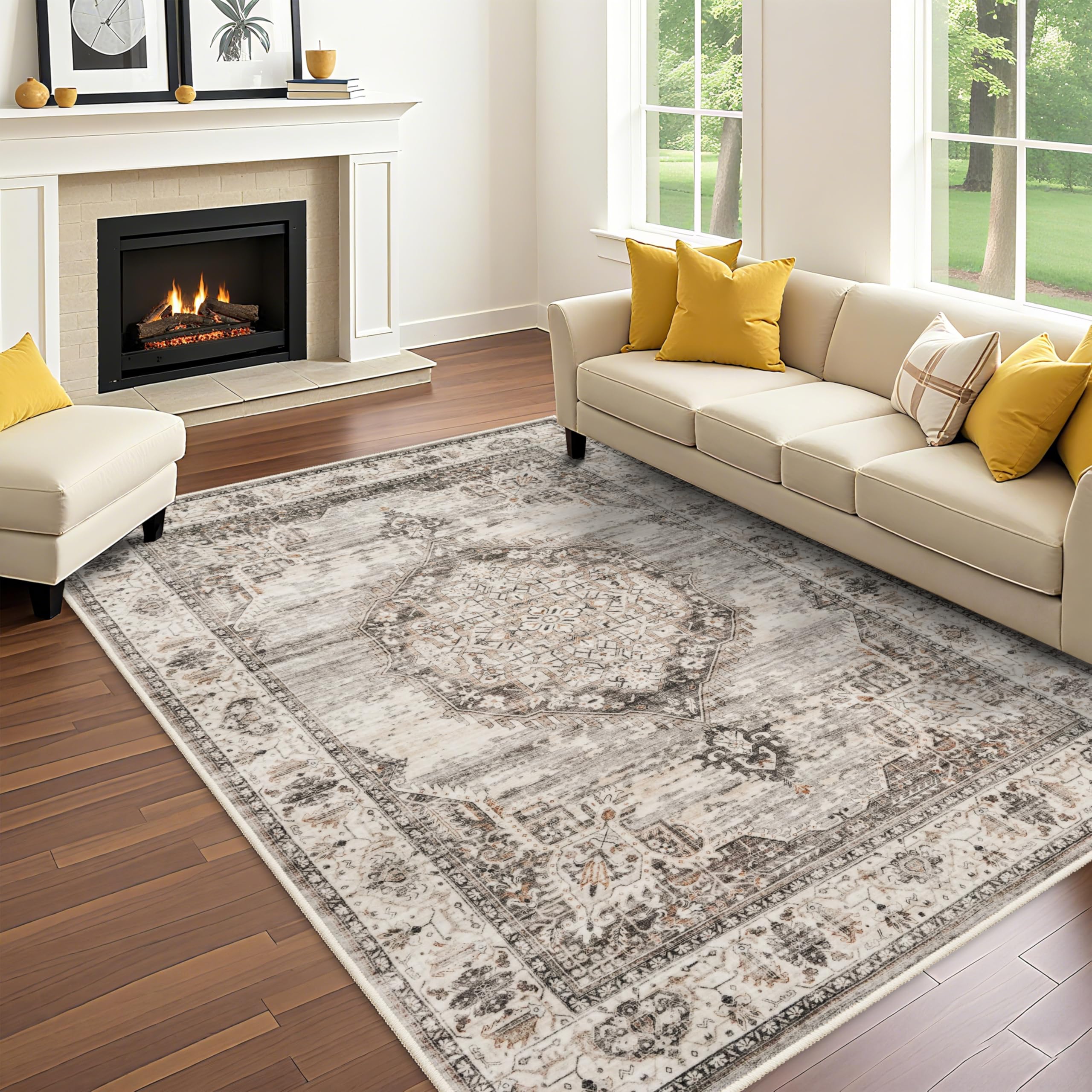 【Vintage rug】オーバーダイ｜194 x 279 cm｜トルコラグ Amazon.com: Washable Rugs 7x9 Area Rug：Large Rugs for Living Room