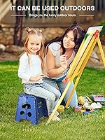 Vista 20 de Dyforce Taburete plegable de 13 pulgadas, taburetes resistentes para adultos y niños, taburetes de pie compactos, taburete plegable ligero