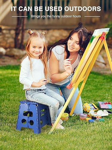 Miniatura 22 de Dyforce Taburete plegable de 9 pulgadas, taburete para niños, taburetes resistentes para adultos, taburetes de pie compactos, taburetes ligeros para