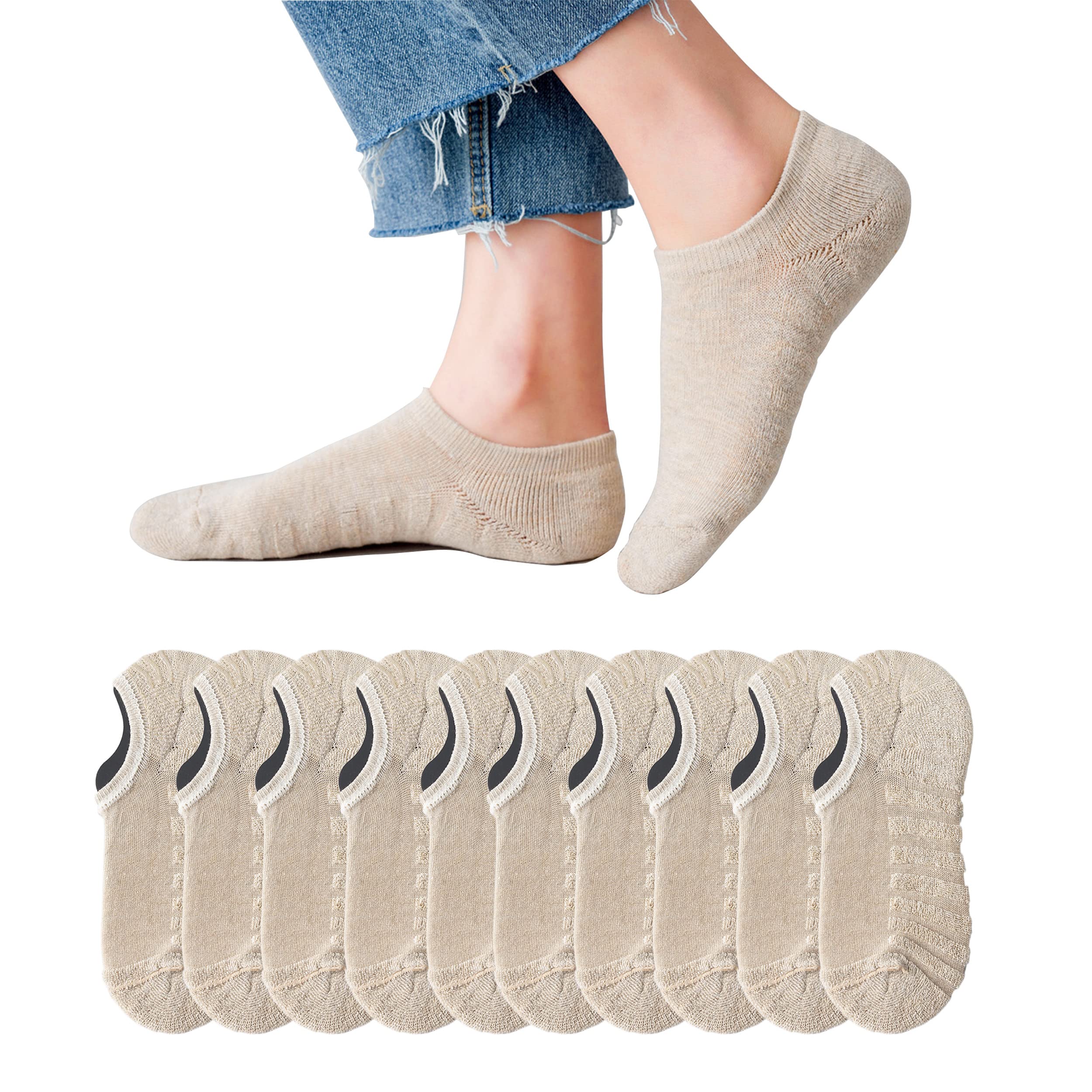 Chaussettes de sport invisibles 5 à 10 paires de chaussettes basses pour femme