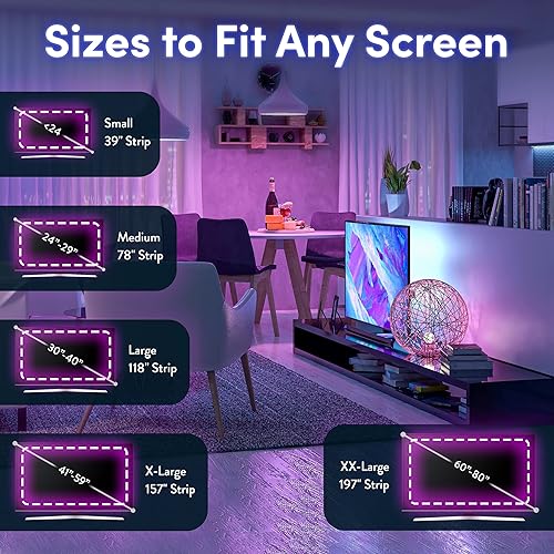 Miniatura 5 de Luminoodle Iluminación parcial del monitor del ordenador - Luz de fondo USB para TV, Luz ambiental de cine en casa - Iluminación acentuada LED 6500K