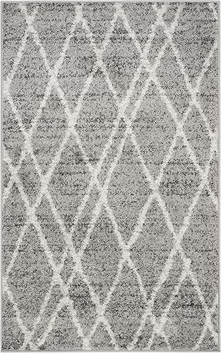 Miniatura 16 de SAFAVIEH Adirondack Collection Tapete de área XL, 11 x 15 pies, marfil y plateado, diseño marroquí moderno, no desprende pelusa y de fácil cuidado