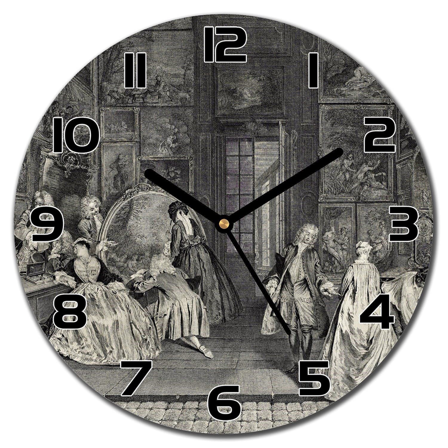 Horloge murale en verre sécurité 30 cm avec aiguilles noires et impression moderne