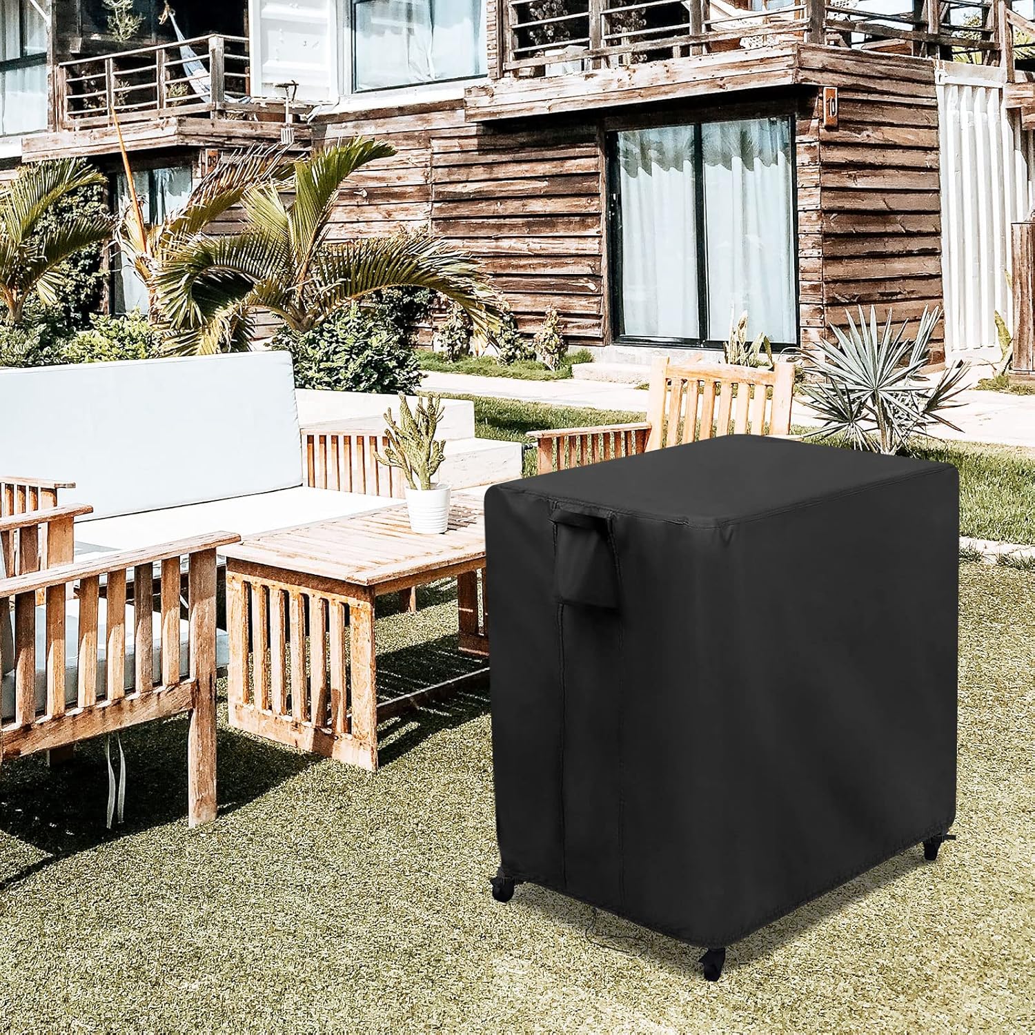 Kingling Outdoor Pizza Oven Table Cover for Ooni Medium Table, Waterproof Outdoor Grill Prep Table Cover Pizza Oven Stand Cover - 32''L x 24''W x 35''H(Black)