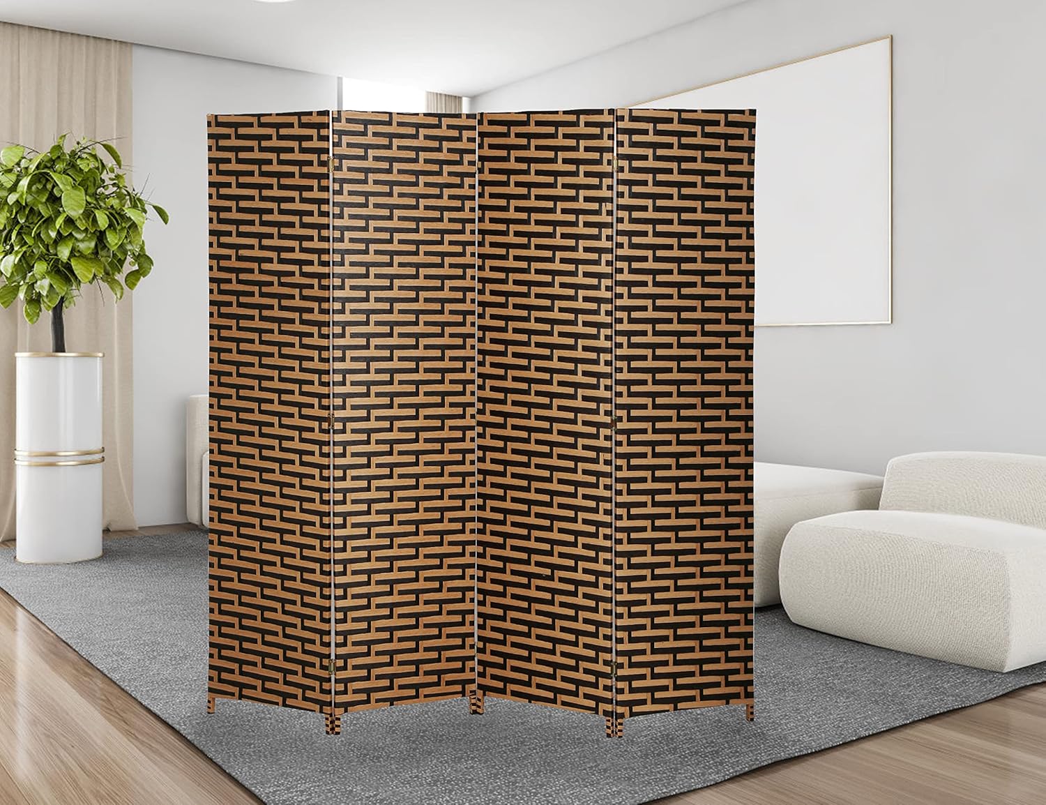 Room Divider, 4 Panel Foldable Room Dividers 6 Ft Tall