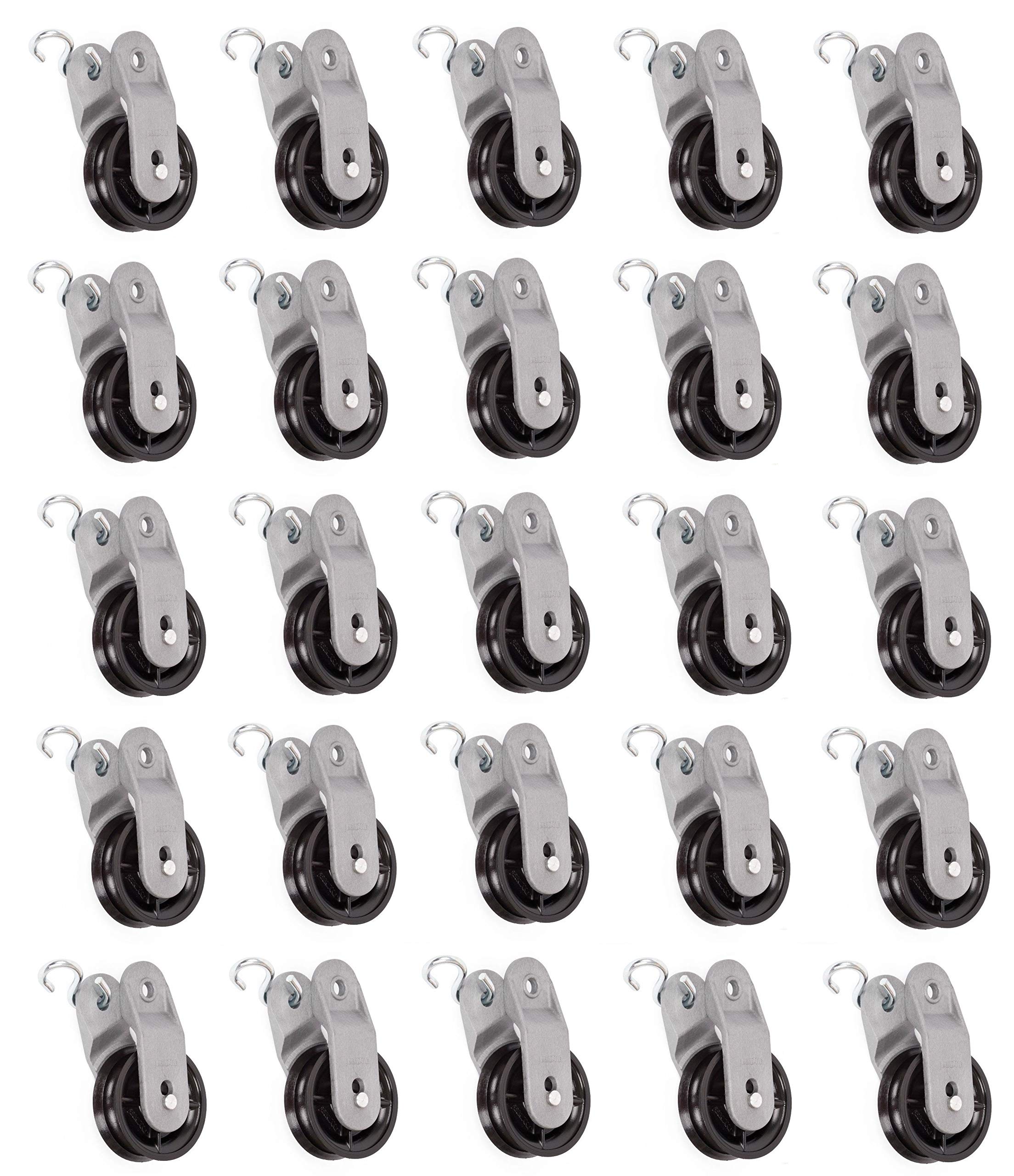 Seilrolle, Umlenkrolle Ø 40 mm für Seile bis Ø 7 mm/spaltbares Gehäuse zur einfachen Anbringung - Made in Germany - 25er Pack