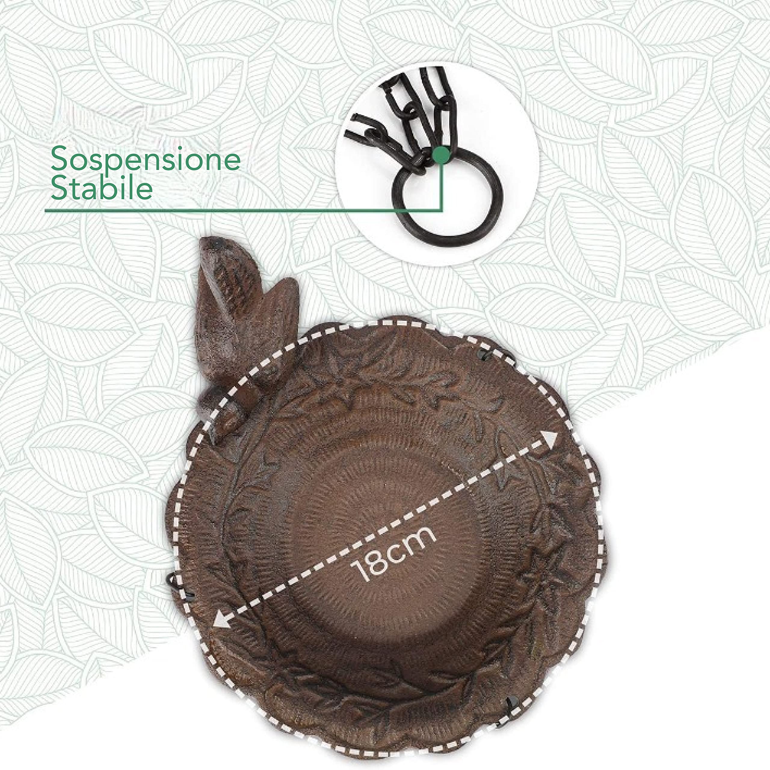 WILDLIFE FRIEND | abbeveratoio per uccelli da appendere, resistente alle intemperie, per mangiatoia, vasca per uccelli da appendere, abbeveratoio per uccelli con uccellino