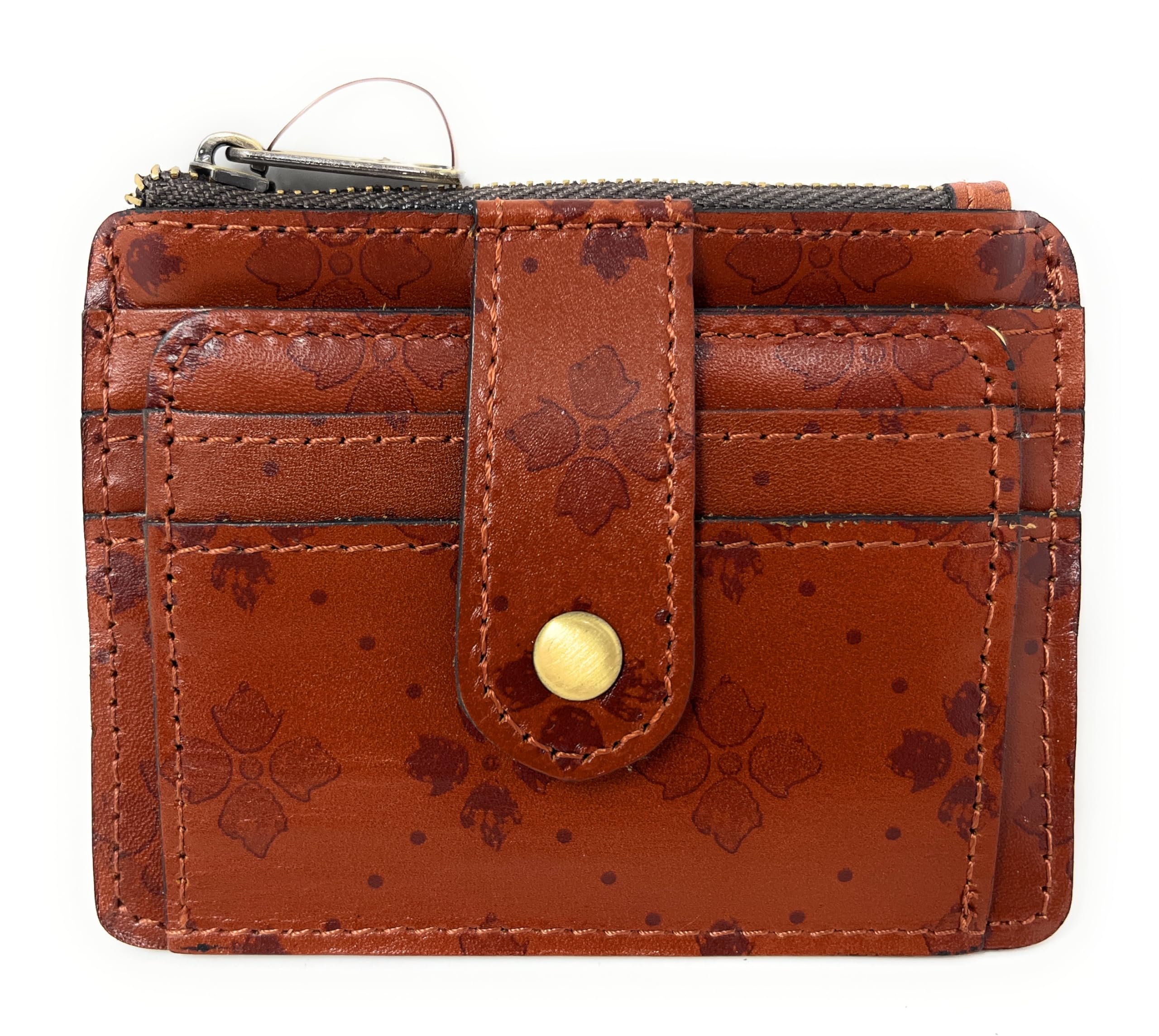 Patricia Nash Leather Cassis ID Card Case Wallet, Tan Signature Print