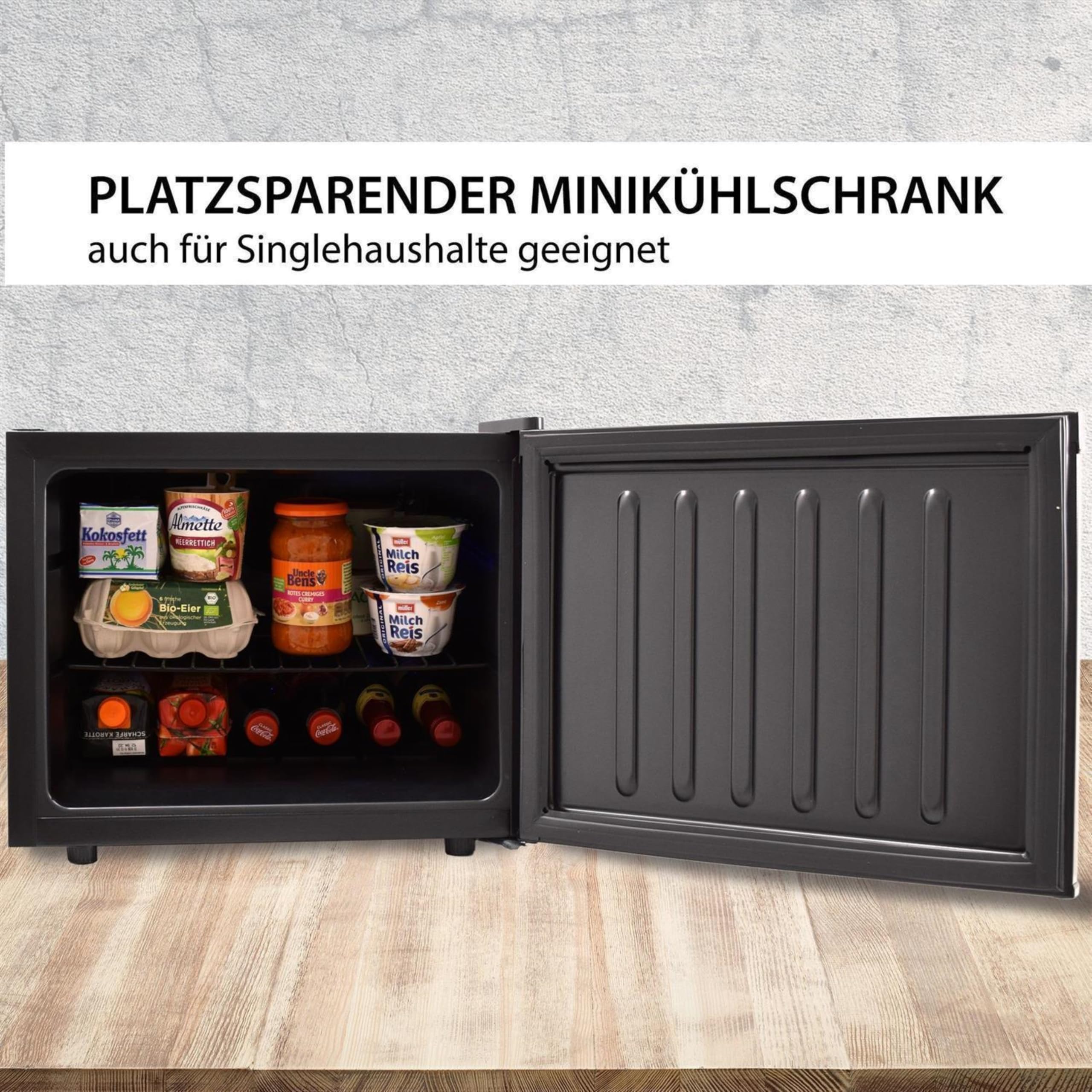 Syntrox Germany 35 l Kleiner Mini Kühlschrank schwarz Bundal | Barkühlschrank | Minibar, geräuscharm, kompakt, LED-Innenbeleuchtung, leicht zu reinigen