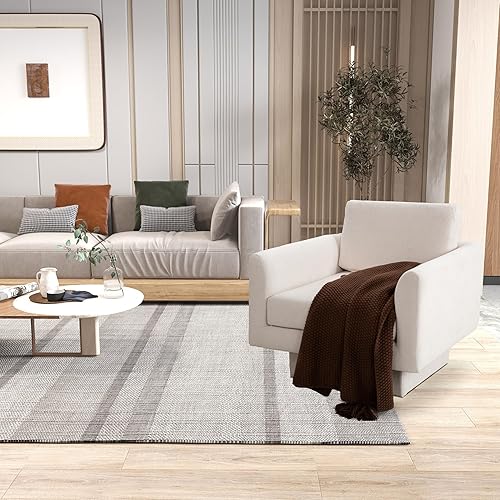 Miniatura 6 de FHFO Silla giratoria con diseño de barril, silla giratoria individual y cómoda, moderna con 360 grados para guardería, lectura, sala de estar,