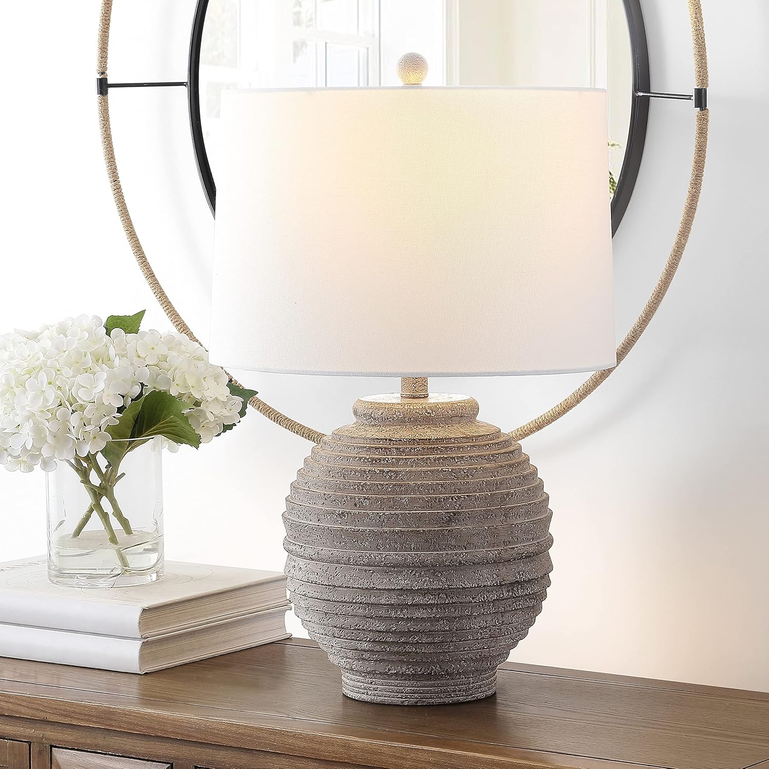 Unknown1 Lighting 24-inch Led Table Lamp 15" W X L 24" H Brown Modern Contemporary Bulbs Included