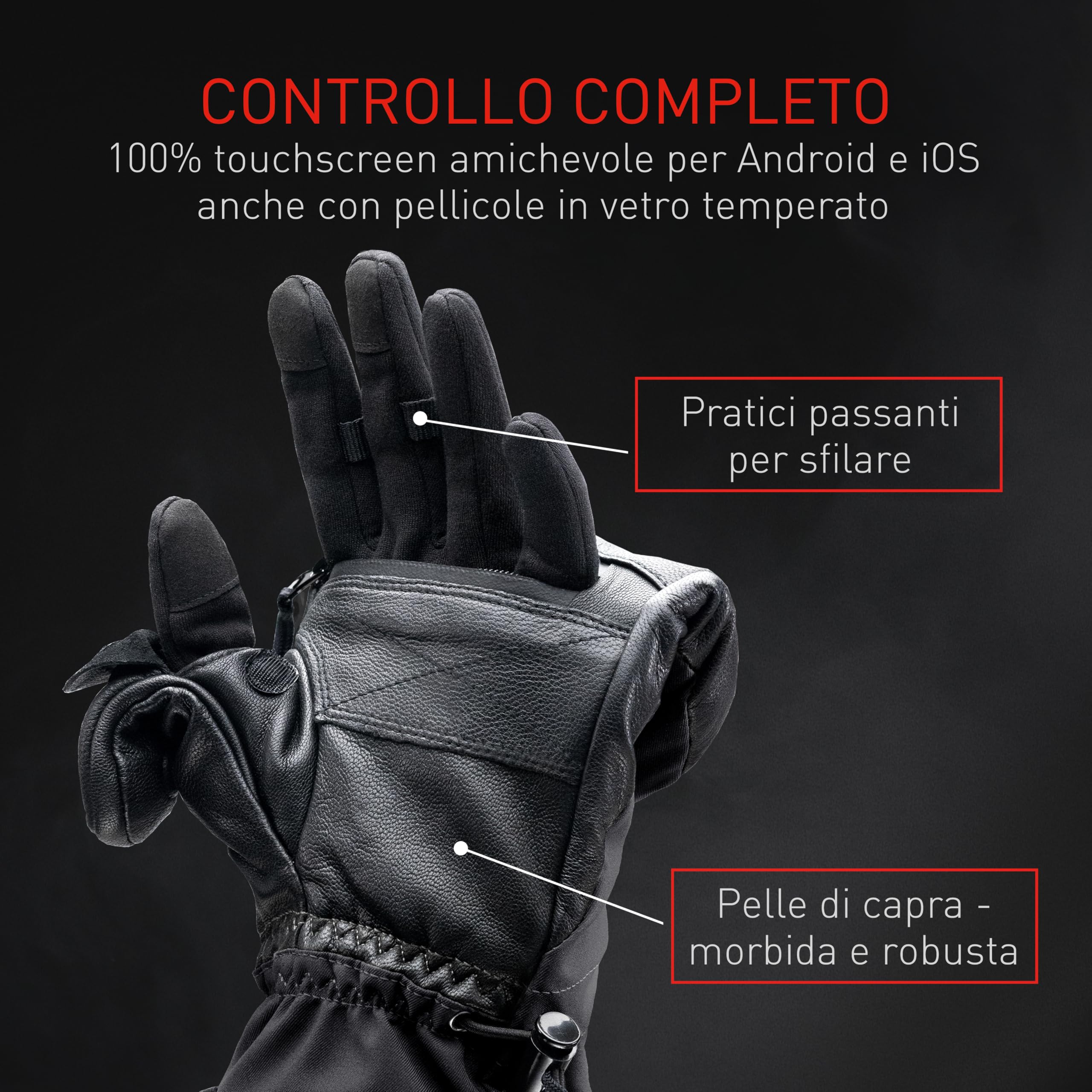 THE HEAT COMPANY - Heat 3 SMART - L'innovazione dei guanti: Guanti touch screen e muffola in uno - Guanti invernali ideale per la manipolazione: Basta ripiegare la muffola - Guanti termici uomo, donna