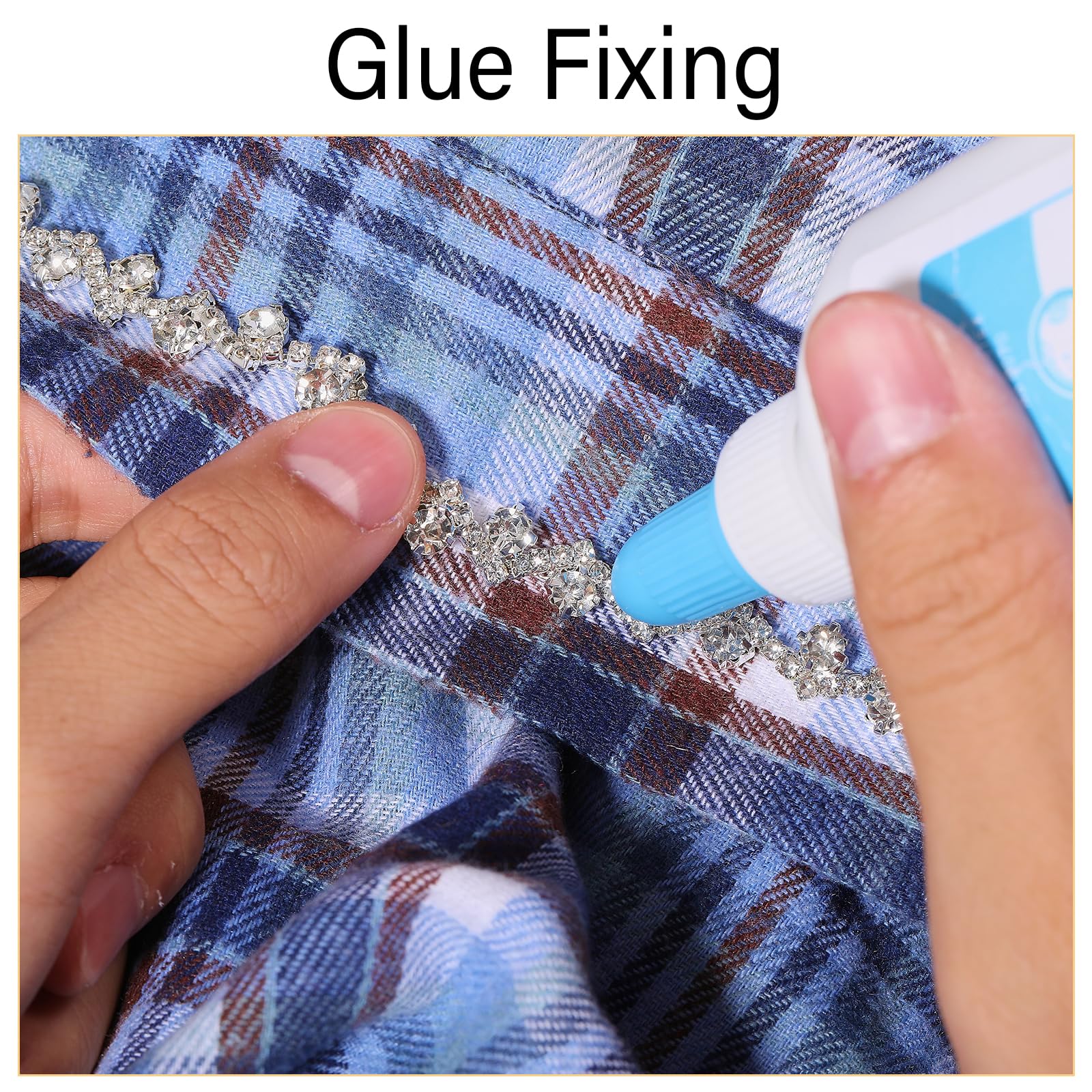 GLOBLELAND 4 Yards Strass Fransenbesatz Strass Kette Diamant Kristall Fransenbesatz Zum Nähen Basteln Hochzeitskleid Kleidungszubehör DIY Dekoration Silber